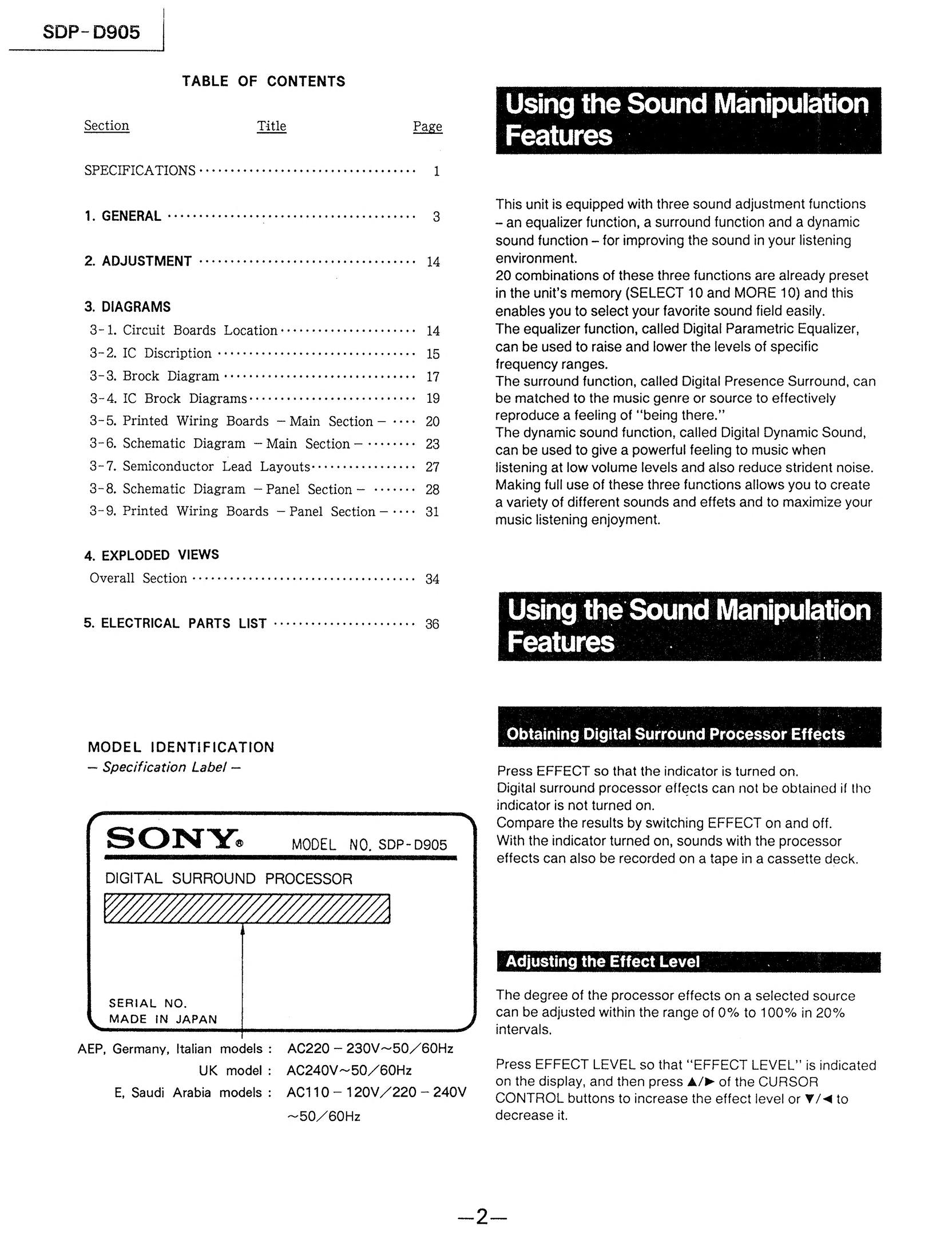 Waarschijnlijk Irrigatie Alfabetische volgorde Sony SDP-D905 Service Manual : Sony : Free Download, Borrow, and Streaming  : Internet Archive
